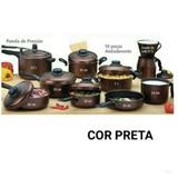 Jogo De Panelas 10 Peças Antiaderente Preto C/ PP - Marpal