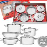 Jogo De Panelas 5 Peças Brava Aço Inox Tramontina