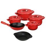 Jogo De Panelas 5 Peças Duo+ Pomodoro Com Assadeira Ceraflame