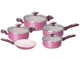 - jogo de panelas 5pçs tramontina tonalite rose - sortidos de alum com revestimento antiaderente e silicone - 20499-740