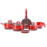 Jogo de Panelas 6 Peças Ceramic Life Smart Plus Vermelho - Brinox