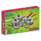 - jogo de panelas 7 pcs tramontina turim - antiaderente preto - 20298-664