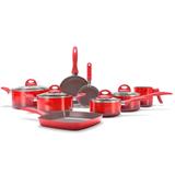 Jogo de Panelas 8 Peças Ceramic Life Smart Plus Vermelho - Brinox