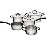 Jogo de Panelas Aço Inox Duo Silicone 5 Peças Tramontina