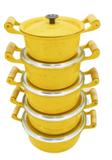 Jogo de panelas Aluminio Batido Amarelo - Panelasbrasil
