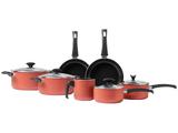 Jogo de Panelas Brinox Antiaderente - de Alumínio Terracota 7 Peças Masala 7121/101