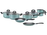 Jogo de Panelas Brinox Chilli 7013/406 - Antiaderente de Alumínio Turquesa 7 Peças