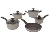 Jogo de Panelas Brinox de Alumínio Nata - 5 Peças Ceramic Life Optima 4792/102