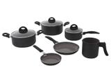 Jogo de Panelas Brinox de Alumínio Preto 6 Peças - Ceramic Life Smart Plus 4791/100
