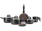 Jogo de Panelas Brinox de Alumínio Preto 6 Peças - Ceramic Life Smart Plus 4791/100