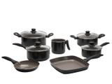 Jogo de Panelas Brinox de Alumínio Preto7 Peças - Easy Ceramic Life