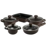 Jogo de Panelas Cerâmica Trevalla Gourmet Duo com Assadeira Chocolate - by Ceraflame