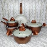Jogo de Panelas Meridional Montenegro 5pcs Cobre Alumínio Revest Cerâmico
