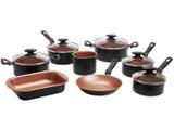 Jogo de Panelas Tramontina Antiaderente - Bronze e Preto 8 Peças Turquia 27899/105