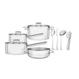 Jogo de Panelas Tramontina Brava Inox Fundo Triplo 4 Peças com Kit de Utensílios 4 Peças