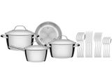 Jogo de Panelas Tramontina Inox Fundo Triplo - 65650/243 20 Peças Allegra 65650243