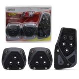 Jogo de Pedaleiras Esportivas Tuning Universal Furious Preto Carbon 3 Peças - Sw