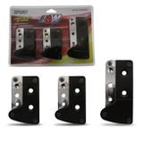 Jogo de Pedaleiras Esportivas Tuning Universal Hockey Preto Cromado 3 Peças - Sw