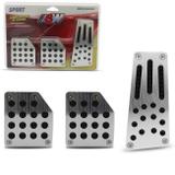 Jogo de Pedaleiras SW Esportivas Universal Grip Prata Escovado Tuning