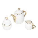 Jogo de Porcelana 3 Peças para Café Egg com Açucareiro, Leiteira e Bule - Rojemac