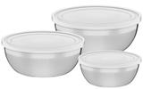 Jogo de Potes Aço Inox com Tampa Plástica 3 Peças FREEZINOX - Tramontina
