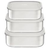 Jogo de Potes Aço Inox com Tampa Plástica Freezinox 3 Peças Tramontina