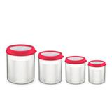 Jogo De Potes Cucina Vermelho Inox 04 Pçs - Tramontina