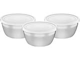 Jogo de Potes de Inox Hermético Tramontina - com Tampa Redondo Freezinox 3 Peças