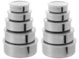 Jogo de Potes de Inox Swiss com Tampa Redondo - Premium MBPI 10 Peças