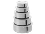 Jogo de Potes de Inox Swiss com Tampa Redondo - Premium MBPI 5 Peças