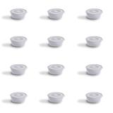 Jogo de Potes de Plástico com Tampa 12 Peças 0,35L Premium UZ Branco