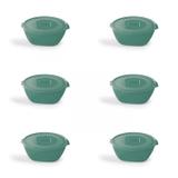 Jogo de Potes de Plástico com Tampa 6 Peças 0,8L Color UZ Verde