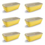 Jogo de Potes de Plástico com Tampa 6 Peças 5L UZ Amarelo