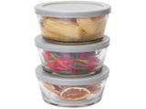 Jogo de Potes de Vidro Hermético Casambiente - com Tampa Redondo 410ml JGTI021 3 Peças