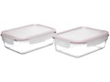 Jogo de Potes de Vidro Hermético Casambiente - com Tampa Retangular 1500ml JGTI010/02 2 Peças