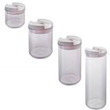 Jogo de Potes Flip Redondo Lock Stock 4 Peças Branco Brinox