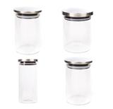 Jogo de Potes Herméticos 4pcs em Vidro Borosilicato Belle Maison