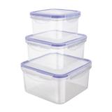 Jogo De Potes Herméticos Euro Home PLA3666 Quadrados 3 Peças Azul