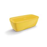 Jogo de Potes Plásticos com Tampa Retangular 6 Peças UZ Amarelo