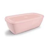 Jogo de Potes Plásticos com Tampa Retangular 6 Peças UZ Rosa