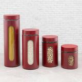 Jogo De Potes Porta Mantimentos Ana Maria Braga 4pc Vermelho