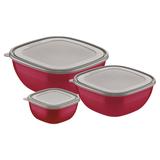Jogo de Potes Tramontina Mixcolor 3 Peças Vermelho Polipropileno
