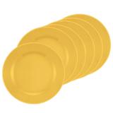 Jogo de Prato Raso Amarelo Cerâmica Oxford 24 cm 6 peças