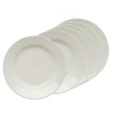 Jogo de Prato Raso Branco Cerâmica Oxford 24 cm 6 peças