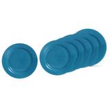 Jogo De Prato Raso Conjunto 6 Peças Azul Ceramica - Scalla