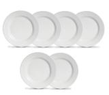 Jogo de Prato Raso Conjunto 6 Peças Branco Ceramica - Scalla
