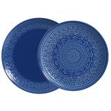 Jogo de Pratos Azul Navy Rasos e Sobremesa Agra 6 Unidades - Porto brasil