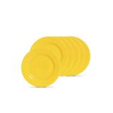 Jogo de Pratos Conjunto Sobremesa Amarelo Cerâmica 6 peças - Scalla