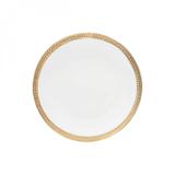 Jogo de Pratos de Sobremesa Porcelana 6 Peças 19cm Paddy Wolff Rojemac Branco/Dourado