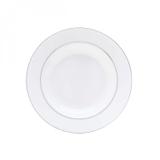 Jogo de Pratos de Sobremesa Porcelana 6 Peças 20cm Nice Wolff Rojemac Branco/Prata